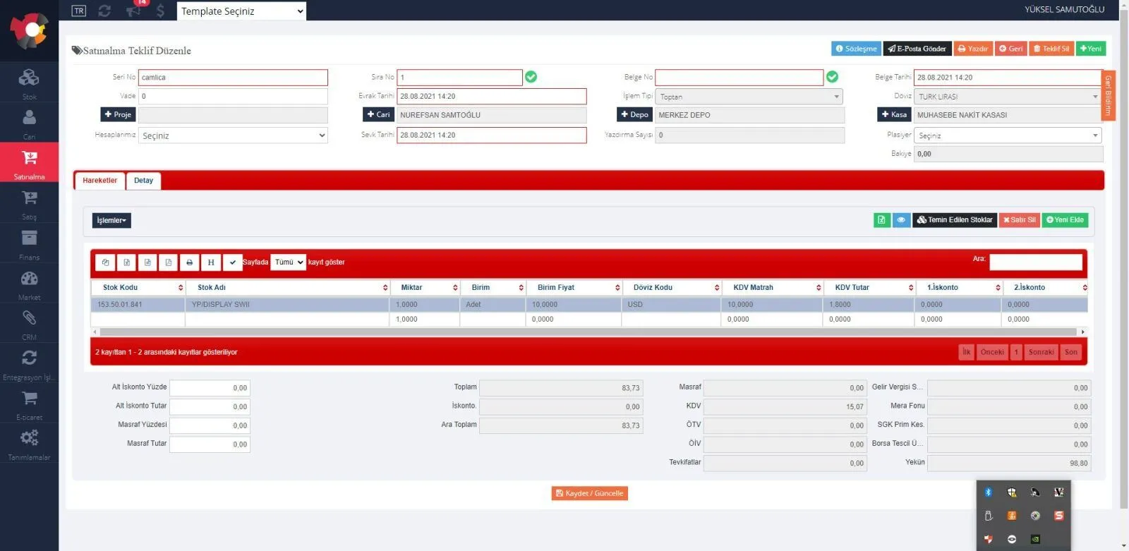 Tamsoft-bulut-yazilimi-satinalma-yonetimi-ekran-goruntuleri-1